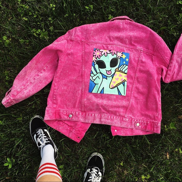 Pink Punk Acid Wash Alien Jacket - Picture 1 of 4